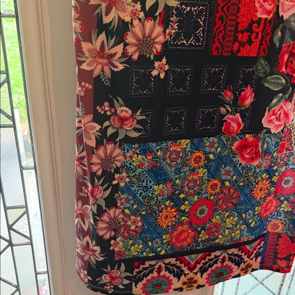 Johnny Was Blue Multi Floral Long Sleeve Dress - Picture 4 of 7